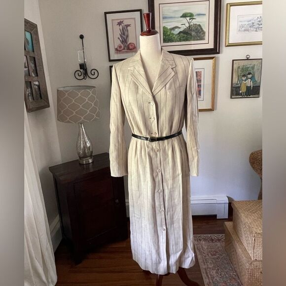 Ralph Lauren Dresses & Skirts - NWT vintage Ralph Lauren linen “Guaranteed to wrinkle” pinstripe dress size 6